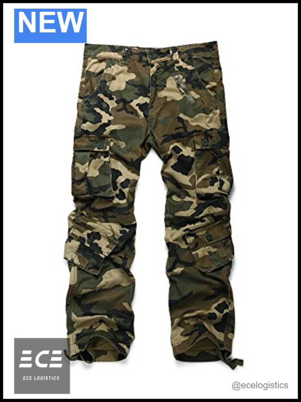 Womens Cargo Pants 8 Pockets Cotton Capri Workwear Outdoor